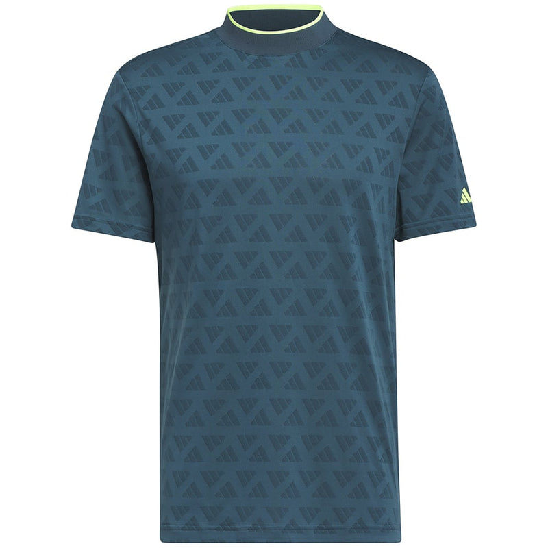 adidas Jacquard Mock Polo Shirt Arctic Night Wild Teal