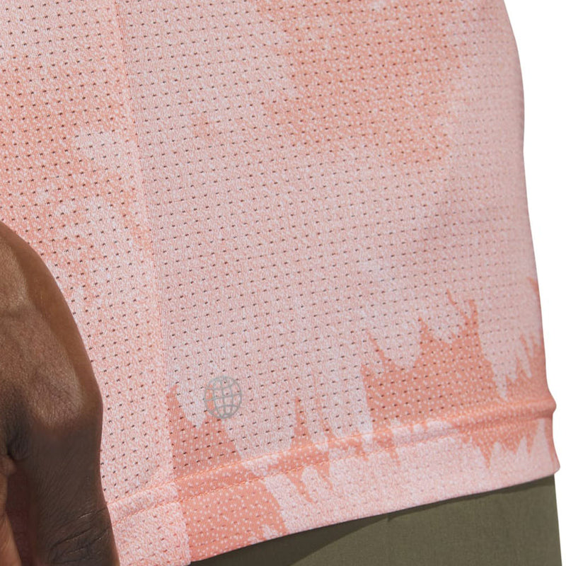 adidas Flower Mesh Polo Shirt - Coral Fusion/White