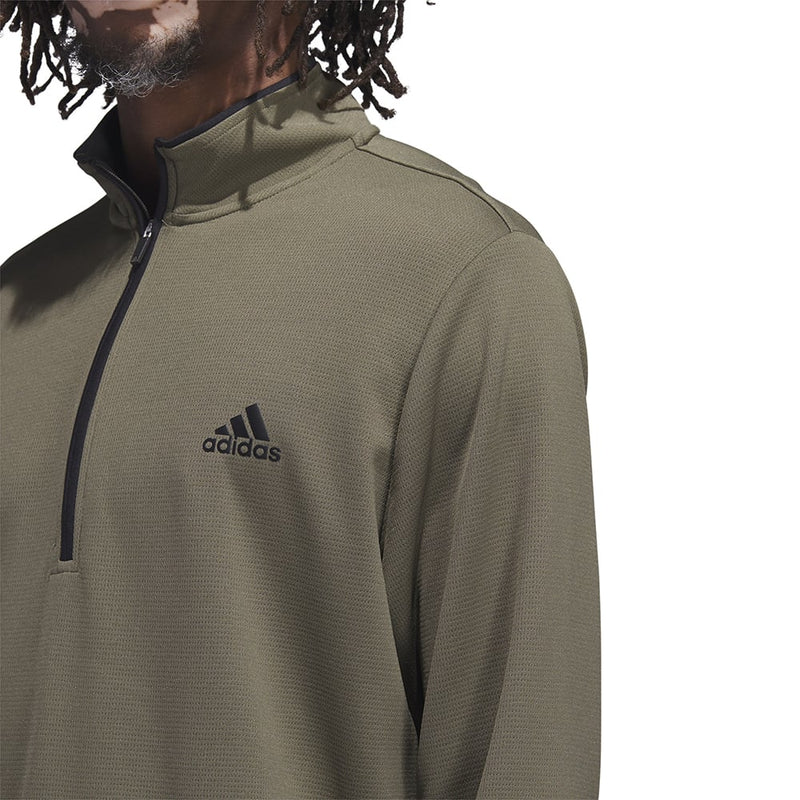 adidas Lightweight 1/4 Zip Pullover - Olive Strata