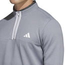 adidas Microdot 1/4 Zip Pullover  - White/Grey Three