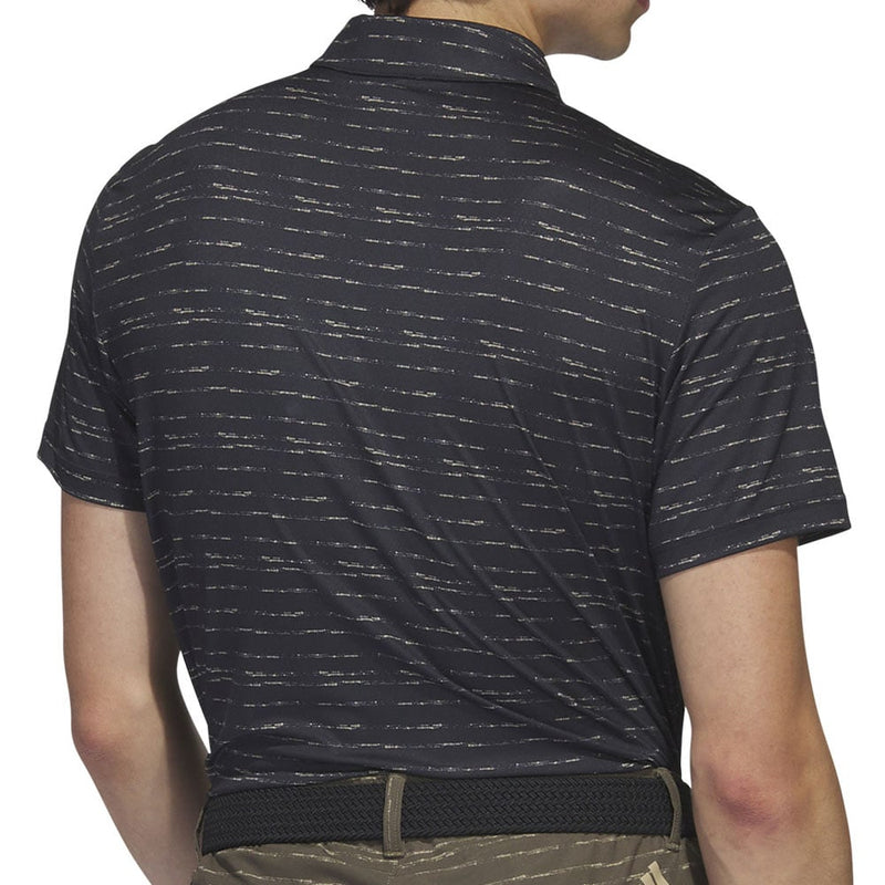 adidas Stripe Zip Polo Shirt - Black/Hemp