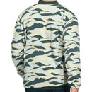 adidas Texture Print Crew Neck Sweatshirt - Linen Green/Shadow Green/Almost Yellow