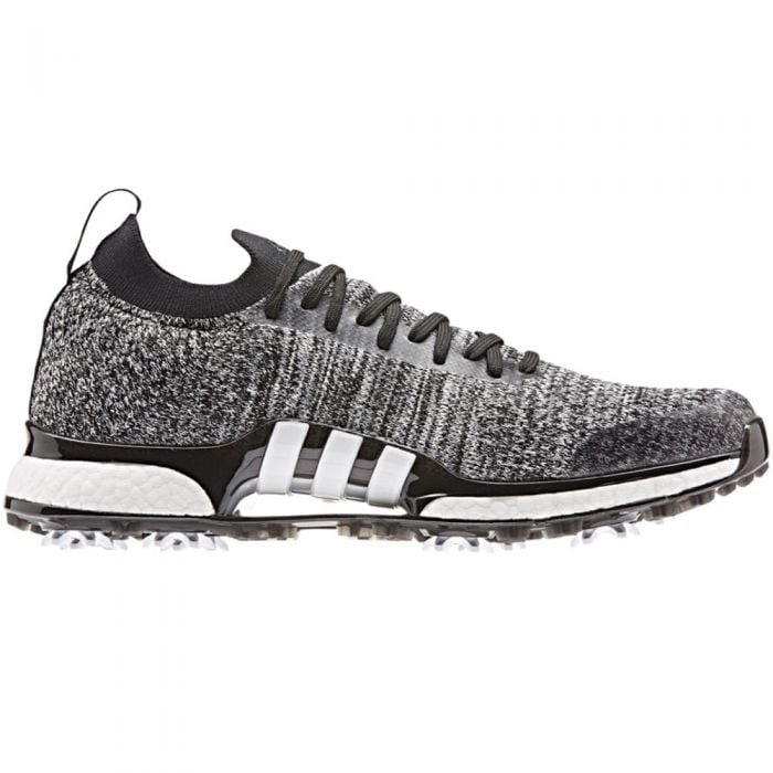 adidas Tour360 XT Primeknit Spiked Shoes - Black/White/Silver