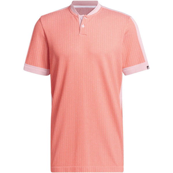 adidas Tour Textured Primeknit Polo Shirt - Preloved Red/White