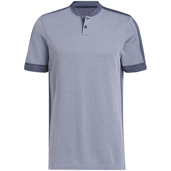 adidas Tour Textured Primeknit Polo Shirt - White/Collegiate Navy