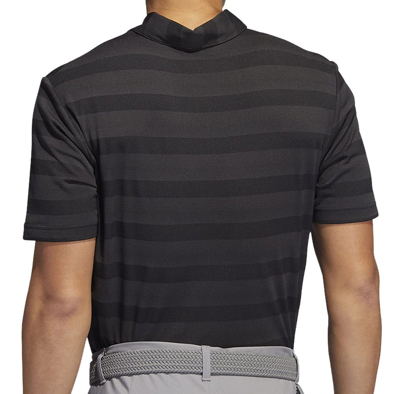 adidas Two Colour Stripe Primegreen Polo Shirt - Black/Grey Six