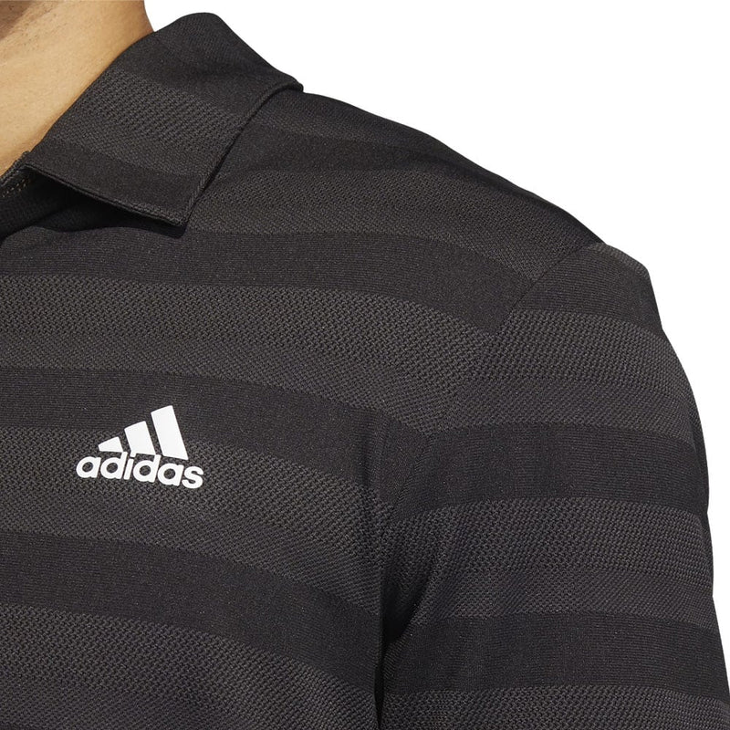 adidas Two Colour Stripe Primegreen Polo Shirt - Black/Grey Six