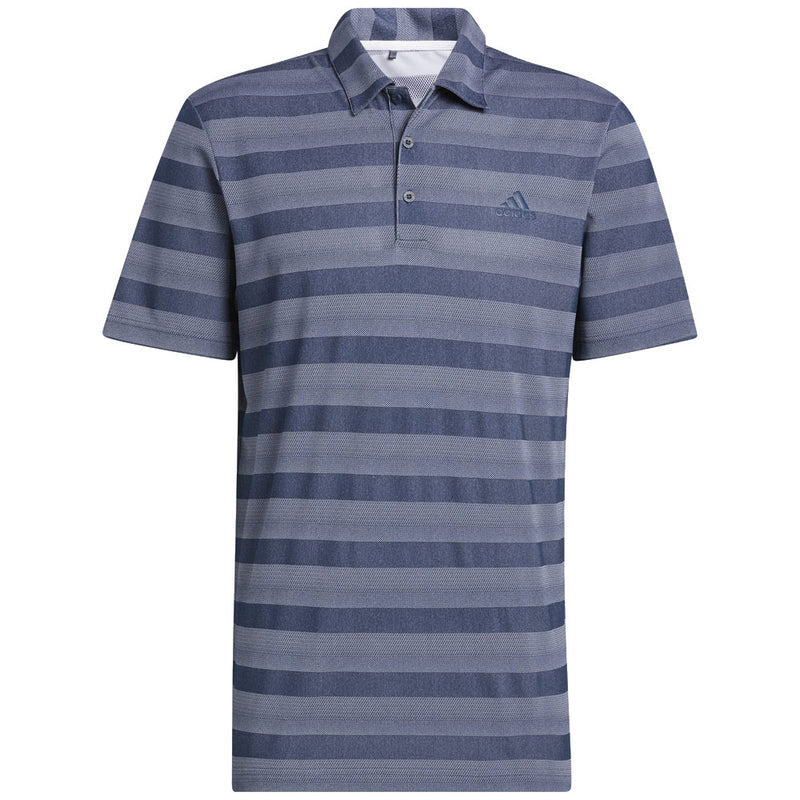 adidas Two Colour Stripe Primegreen Polo Shirt - Crew Navy/White