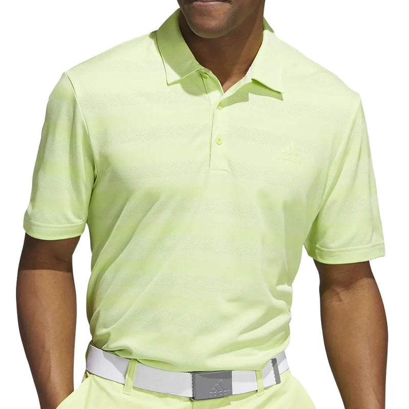 adidas Two Colour Stripe Primegreen Polo Shirt - Pulse Lime/White