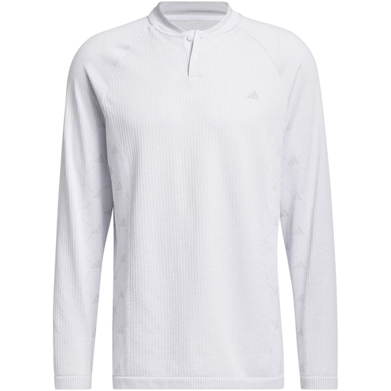 adidas Ultimate365 Tour Primeknit Long Sleeve Polo Shirt - Grey Two