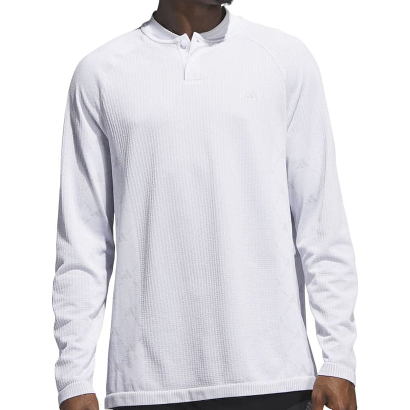 adidas Ultimate365 Tour Primeknit Long Sleeve Polo Shirt - Grey Two