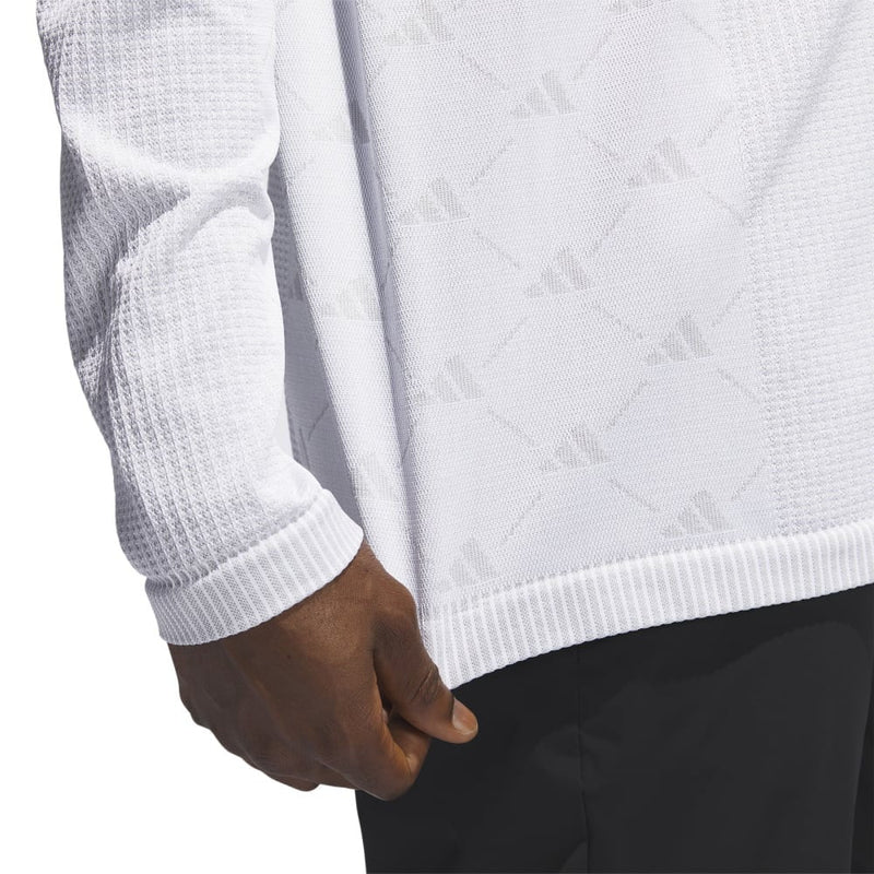 adidas Ultimate365 Tour Primeknit Long Sleeve Polo Shirt - Grey Two