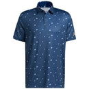 adidas Ultimate Allover Print Polo Shirt - Crew Navy/White/Hemp