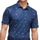 adidas Ultimate Allover Print Polo Shirt - Crew Navy/White/Hemp