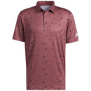 Adidas Ultimate Allover Print Polo Shirt - Quiet Crimson/Crew Navy/White