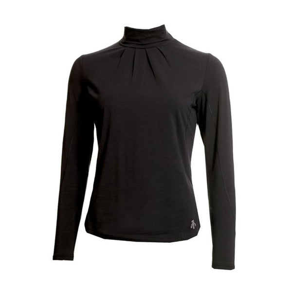 Green Lamb Regan Cotton Roll Neck Top - Black