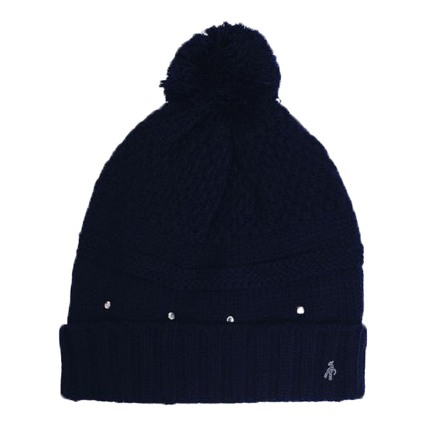 Green Lamb Inge Fleece Lined Beanie Hat - Navy