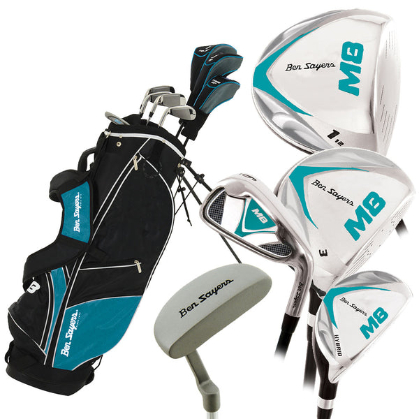 Ben Sayers M8 Ladies/Youths 8-Club Stand Bag Package Set - Turquoise