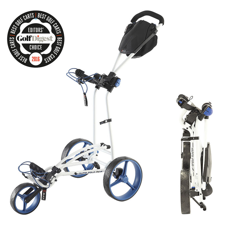 Big Max Autofold FF 3-Wheel Push Trolley - White/Cobalt