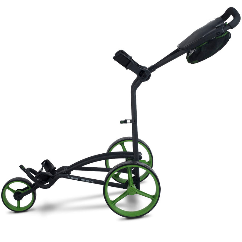 Big Max Autofold X 3-Wheel Push Trolley - Black/Lime