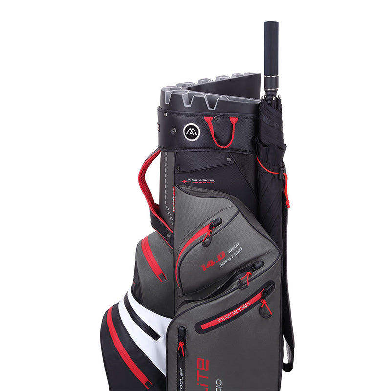 Big Max Dri Lite Silencio 2 Organiser Cart Bag - Charcoal/White/Black/Red