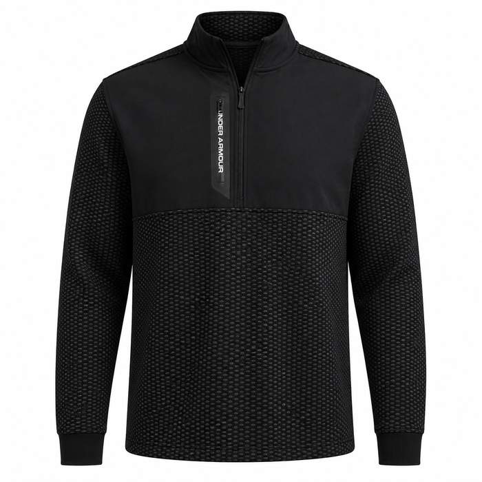 Under Armour Drive Pro Hybrid 1/2 Zip Pullover - Black/White