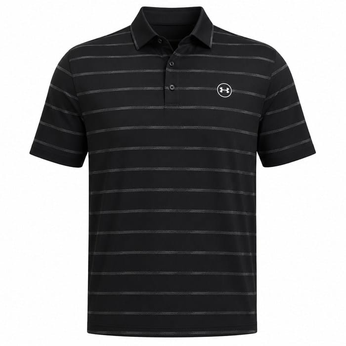 Under Armour Drive Chill Printed Polo Shirt - Black/Castlerock/Halo Gray