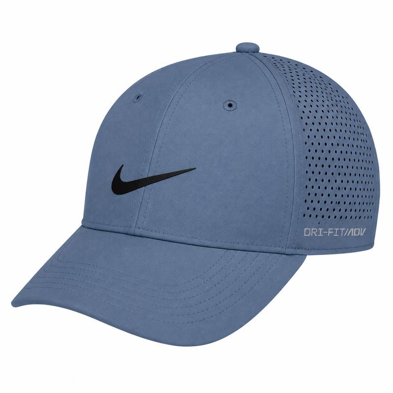 Nike Rise Dri-Fit Adv SwooshFlex Structured Golf Cap - Work Blue/Anthracite/Black