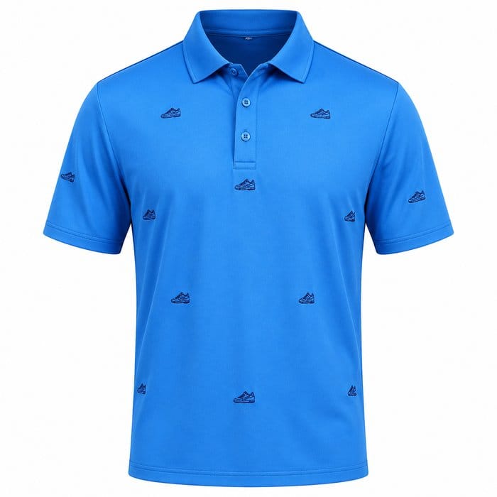 Nike Par 5 Dri-Fit Shoe Embroidered Polo Shirt - Pacific Blue/College Navy
