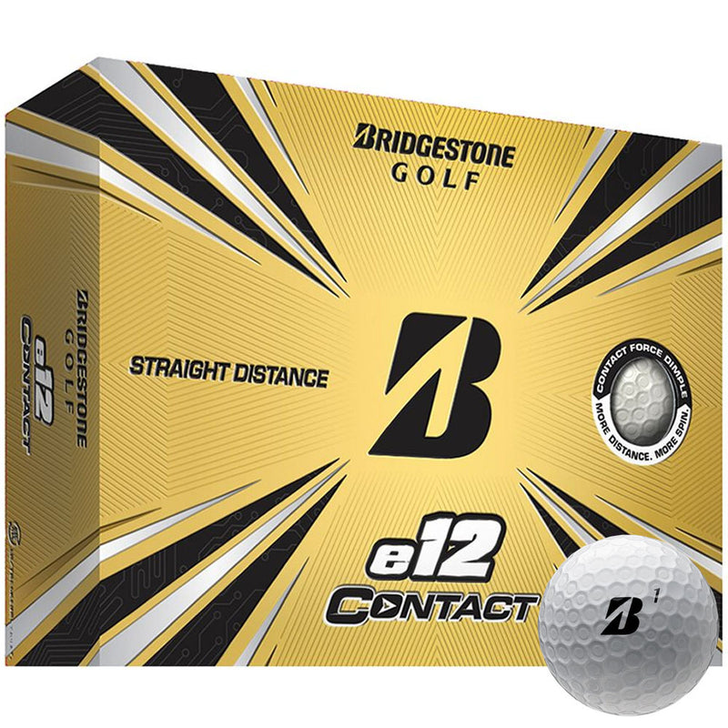 Bridgestone E12 Contact Matte Golf Balls - White - 12 Pack