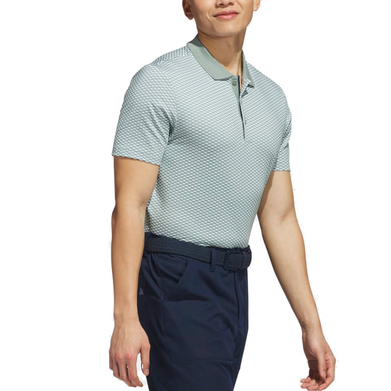 Adidas Beyond The Course Textured Polo Shirt - Silver Green