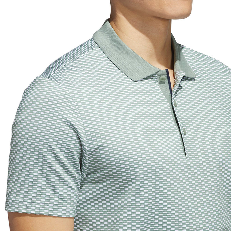 Adidas Beyond The Course Textured Polo Shirt - Silver Green