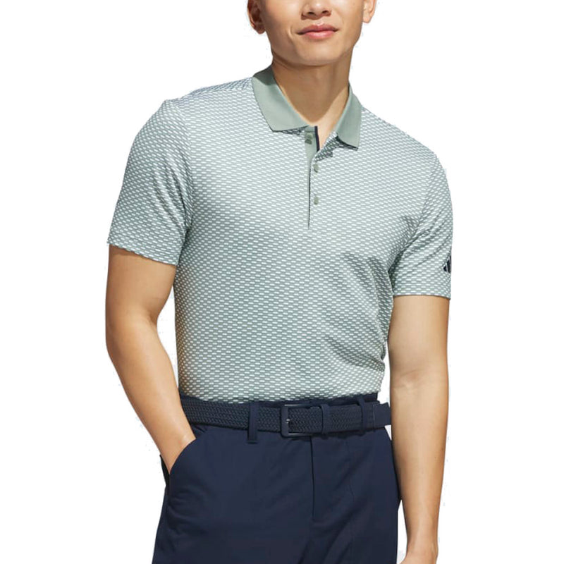 Adidas Beyond The Course Textured Polo Shirt - Silver Green