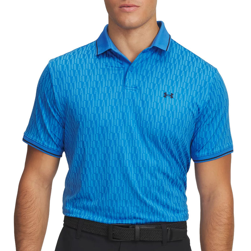 Under Armour Playoff Sport Jacquard Polo Shirt - Blue Atlantis/Midnight Navy/Midnight Navy