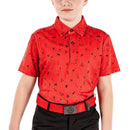 Galvin Green Junior Rowan Polo Shirt - Red/Black