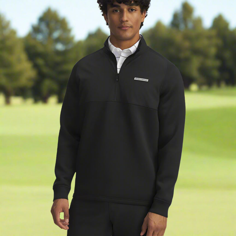 Under Armour Drive Pro Hybrid 1/2 Zip Pullover - Black/Black