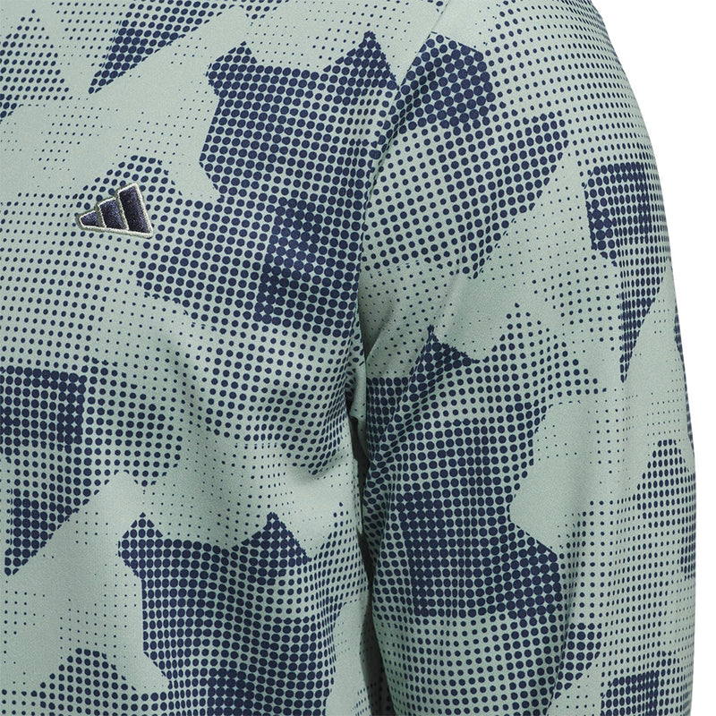 adidas Go-To Printed 1/4 Zip Pullover - Silver Green