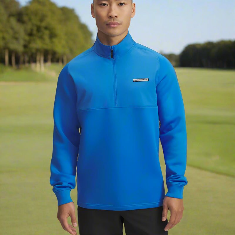 Under Armour Drive Pro Hybrid 1/2 Zip Pullover - Blue Atlantis/Black
