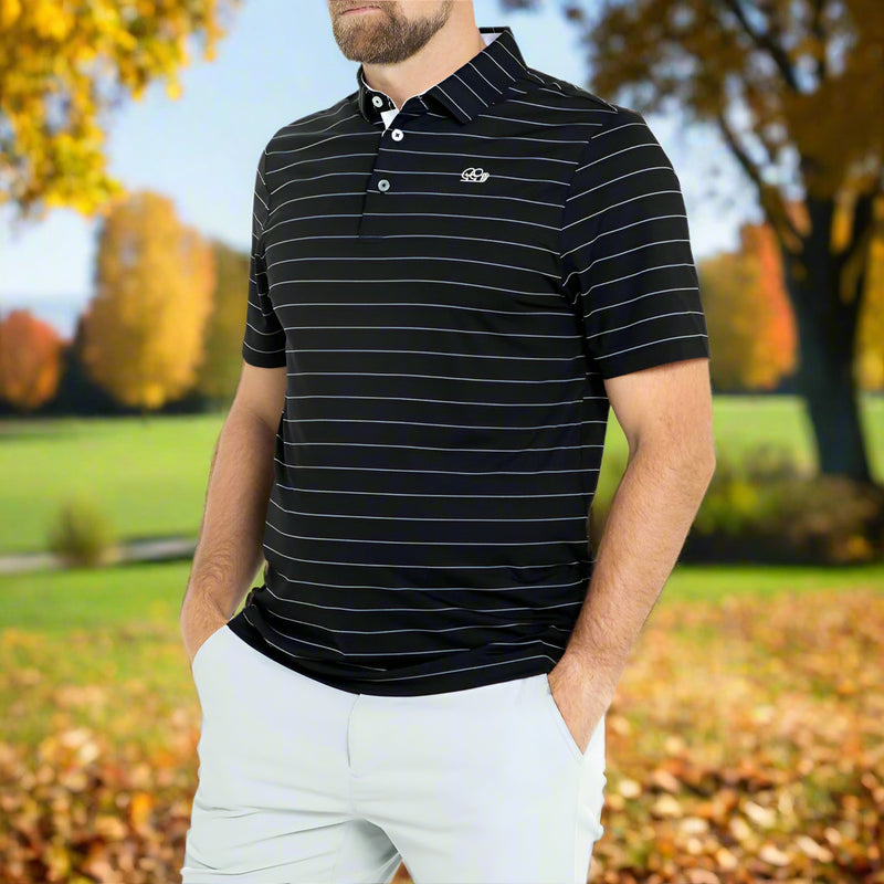 Good Good Golf Fade Polo - Black/White