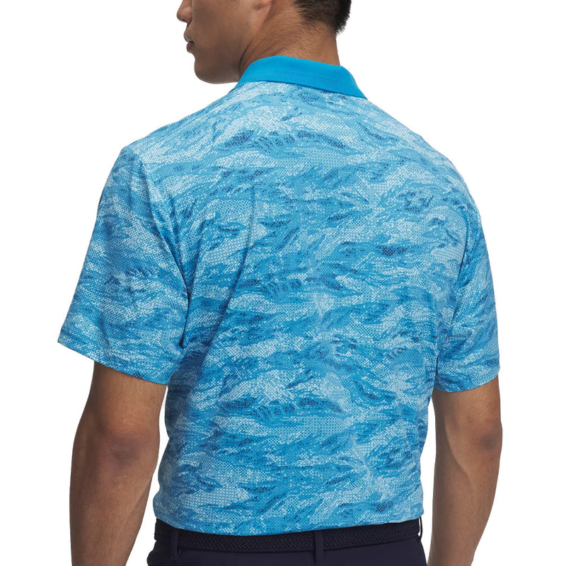 Under Armour Drive Chill Printed Polo Shirt - Ether Blue/Stream/Midnight Navy