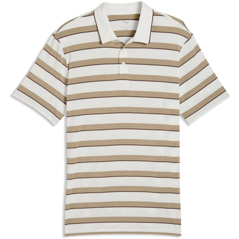 Puma Cloudspun Stripe Polo - Warm White/Ice Coffee