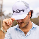 Good Good Golf Focus Trucker Cap - Solid White/Black