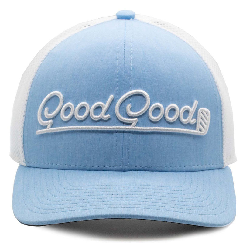 Good Good Golf Birdie Blue Trucker Cap - Solid Blue/White
