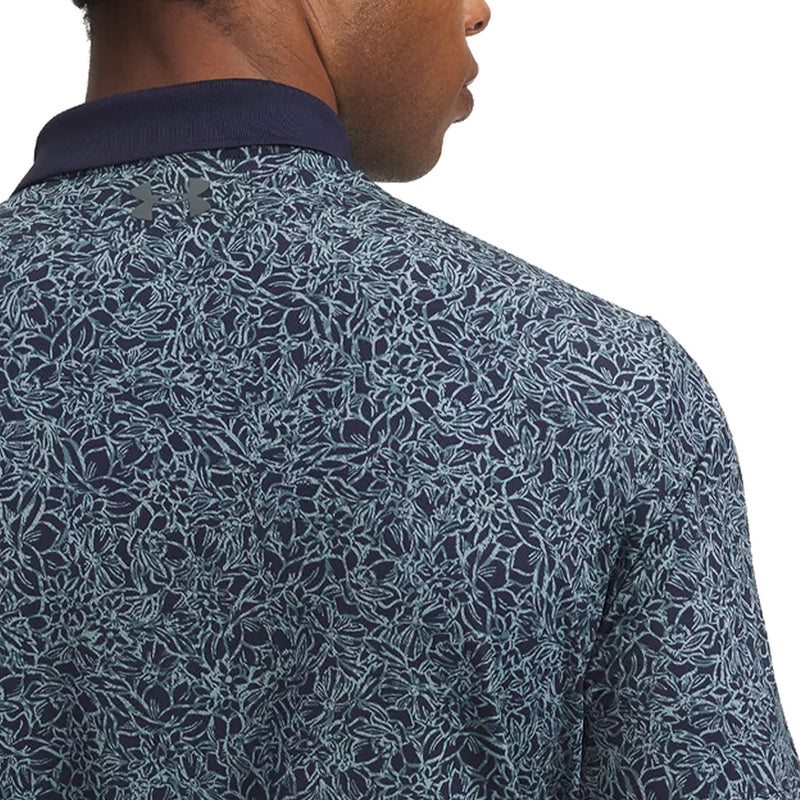 Under Armour Matchplay Printed Polo Shirt - Midnight Navy/Jasper Blue/Pitch Gray