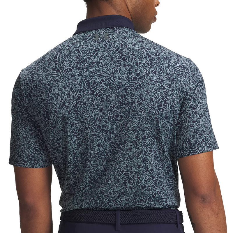 Under Armour Matchplay Printed Polo Shirt - Midnight Navy/Jasper Blue/Pitch Gray