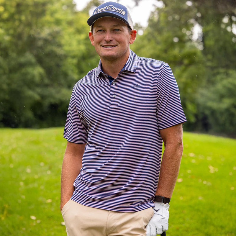 Good Good Golf Par Pink Polo - Blue/Pink