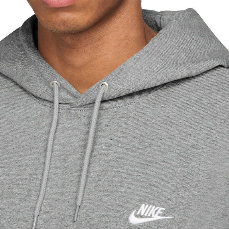 Nike Club Knit Hoodie - Dk Grey Heather/Lt Smoke Grey/ White
