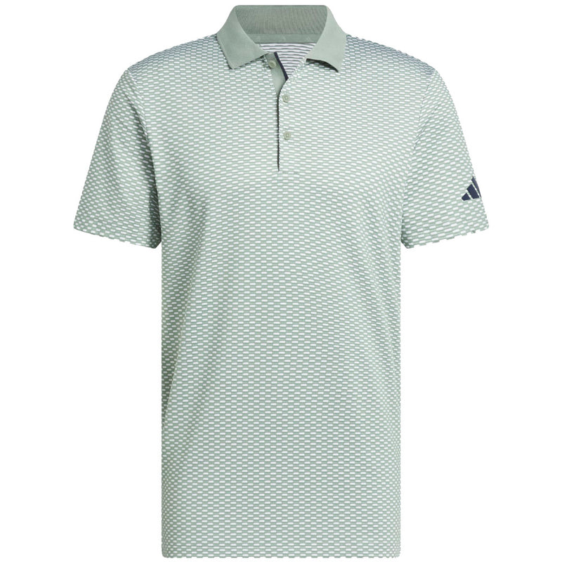 Adidas Beyond The Course Textured Polo Shirt - Silver Green