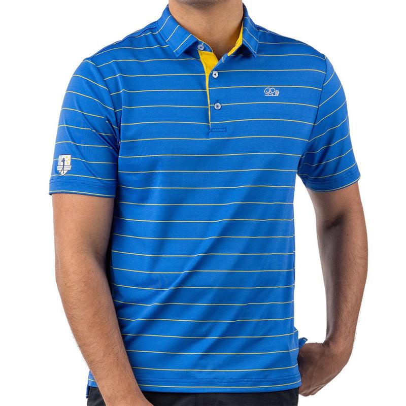 Good Good Golf On Tour Polo - Solid Blue/Yellow