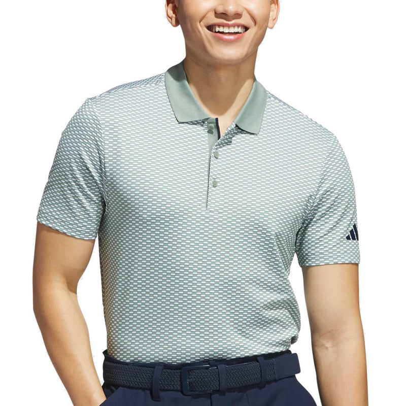 Adidas Beyond The Course Textured Polo Shirt - Silver Green